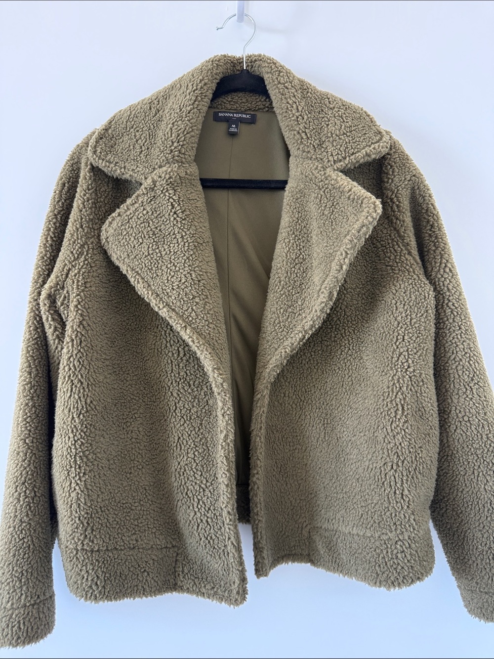 Banana Republic Olive Teddy Sherpa Coat